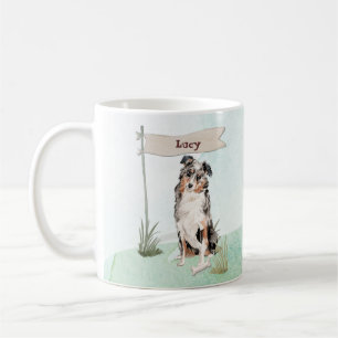 Australian shepherd-Grattisar på nytt Hund Kaffemugg