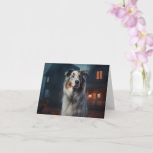 Australian shepherd Halloween Scary Kort