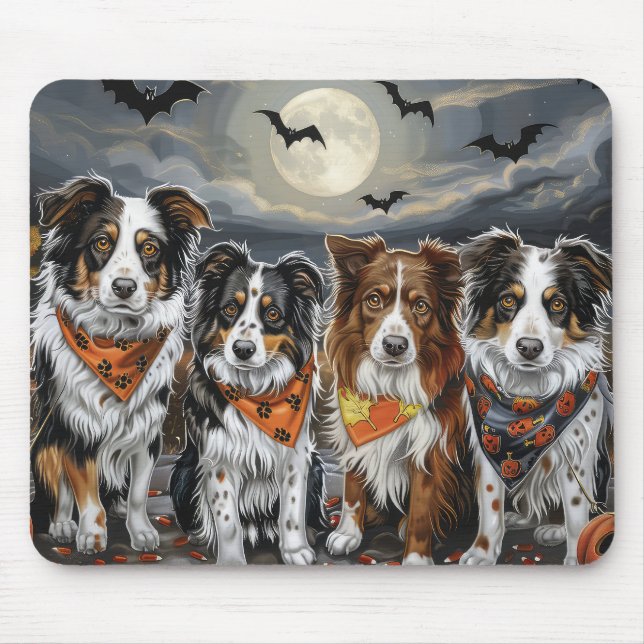 Australian shepherd Halloween Spooky Musmatta (Framsidan)