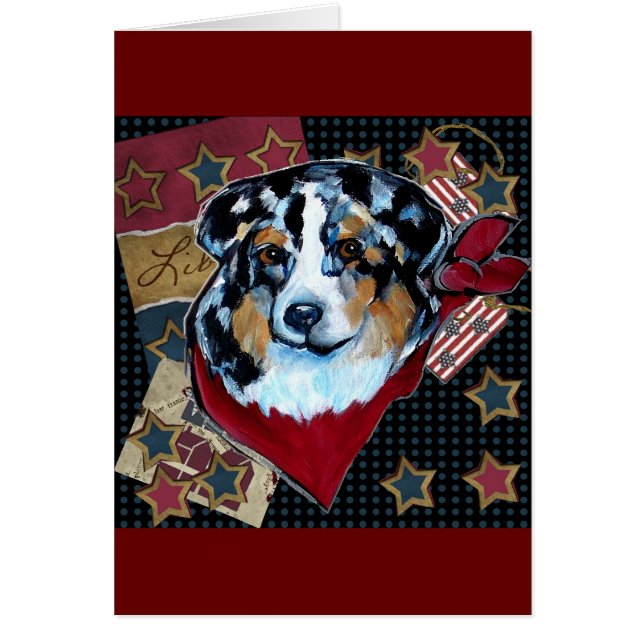 AUSTRALIAN SHEPHERD HÄLSNINGSKORT (Framsidan)