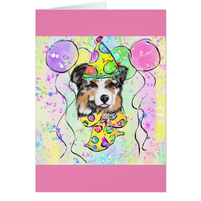 Australian shepherd hälsningskort (Framsidan)