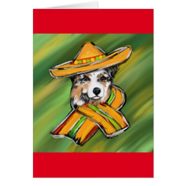 Australian shepherd hälsningskort (Framsidan)