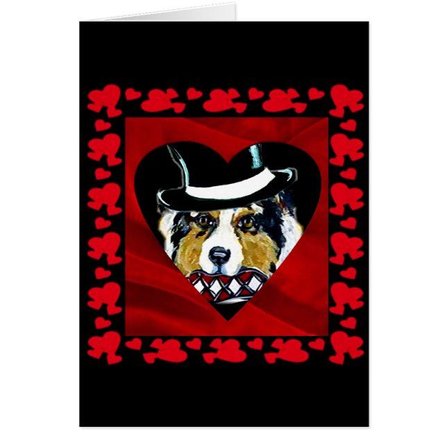 Australian shepherd Hearts Hälsningskort (Framsidan)