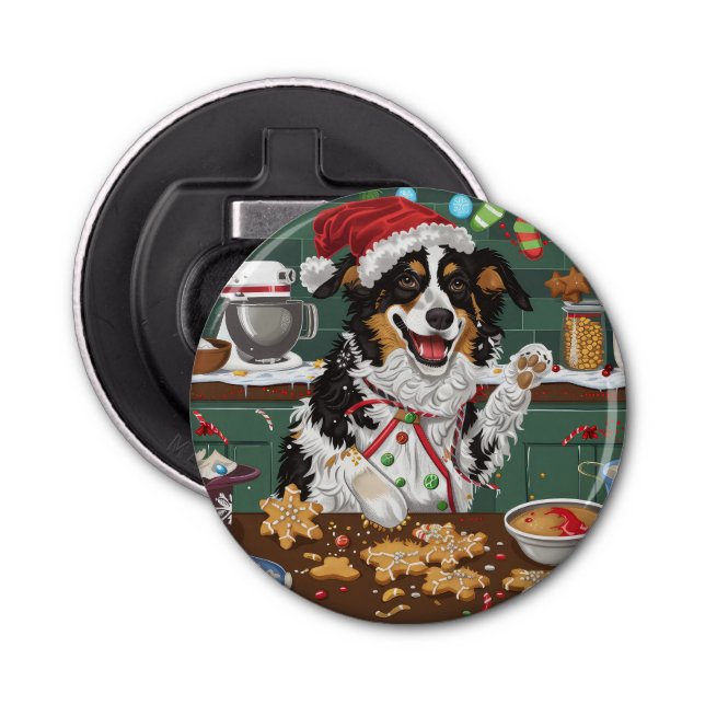 Australian shepherd Helgdag Börjar jul Flasköppnare (Framsidan)