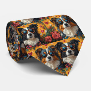 Australian Shepherd Hjärtrosar Alla hjärtans dag Slips