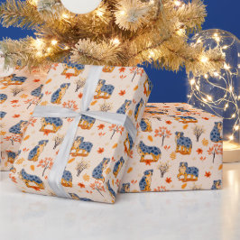 Australian shepherd Höst löv Bush Mönster Presentpapper