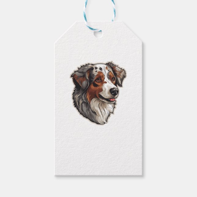 AUSTRALIAN SHEPHERD HUND 1 PRESENTETIKETT (Framsidan)