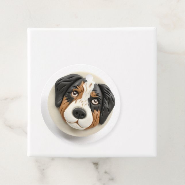 Australian shepherd Hund 3D Inspired Gåvor Etiketter (På plats)
