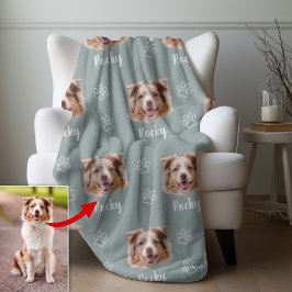 Australian shepherd Hund, Anpassningsbar Photo and Fleecefilt