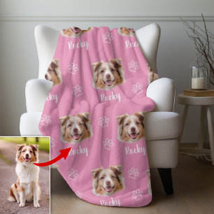 Australian shepherd Hund, Anpassningsbar Photo and Fleecefilt