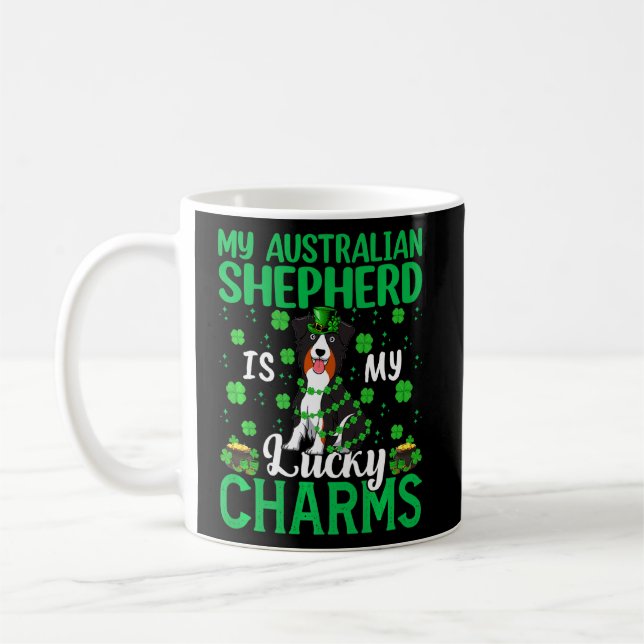 Australian shepherd Hund är min Lucky Charms St Pa Kaffemugg (Vänster)