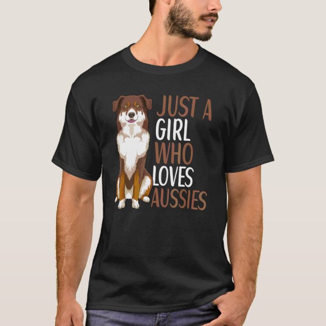 Australian Shepherd Hund Aussie Ägare  Flickor 2 T Shirt (Framsida)