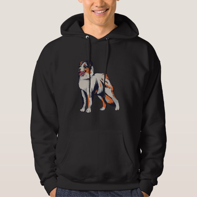 Australian shepherd Hund Aussie Farm Hund Hoodie (Framsida)