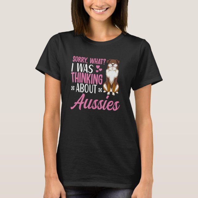 Australian shepherd Hund Aussie Owner T Shirt (Framsida)