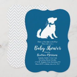 Australian shepherd Hund Baby Shower Blue Boy Inbjudningar