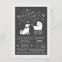 Australian shepherd Hund Baby Shower Gender Neutra Inbjudningar