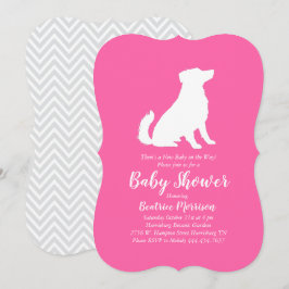 Australian shepherd Hund Baby Shower Rosa Girl Inbjudningar