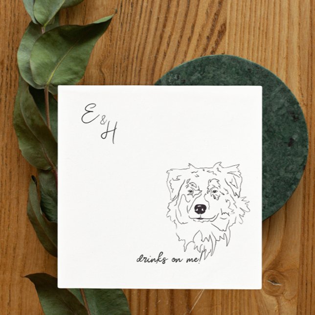 Australian shepherd Hund Cocktail Napkins Pappersservett (Skapare uppladdad)