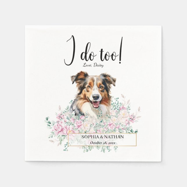 Australian shepherd Hund Cocktail Napkins Pappersservett (Framsidan)