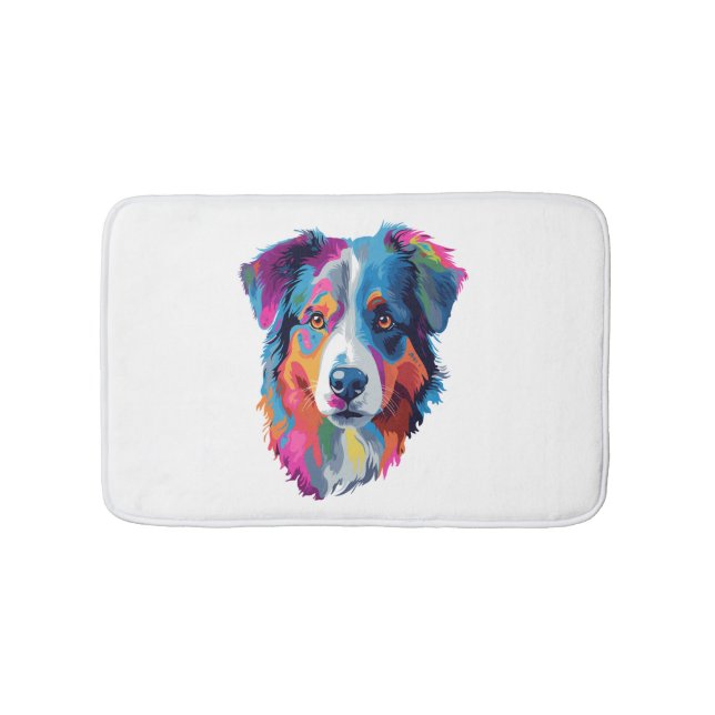 Australian shepherd Hund Colorful Badrumsmatta (Framsidan)