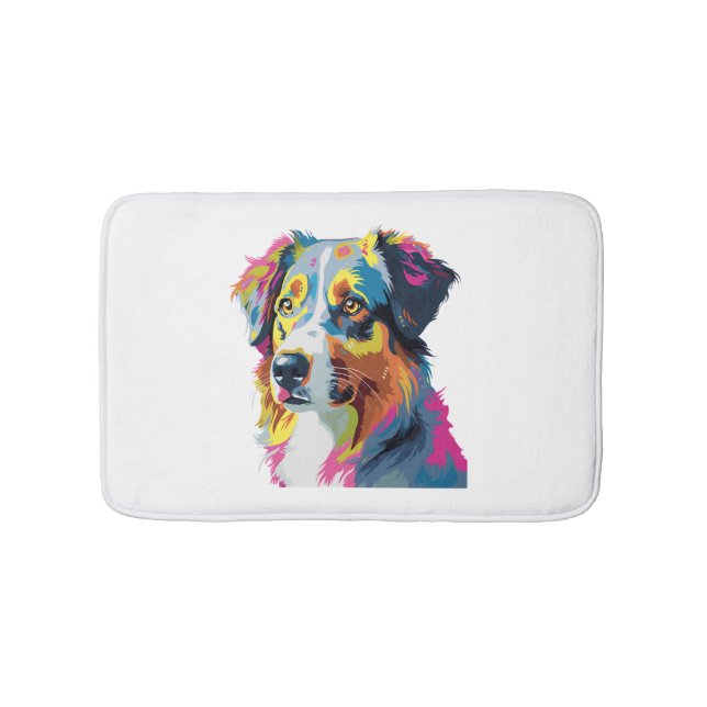 Australian shepherd Hund Colorful Badrumsmatta (Framsidan)