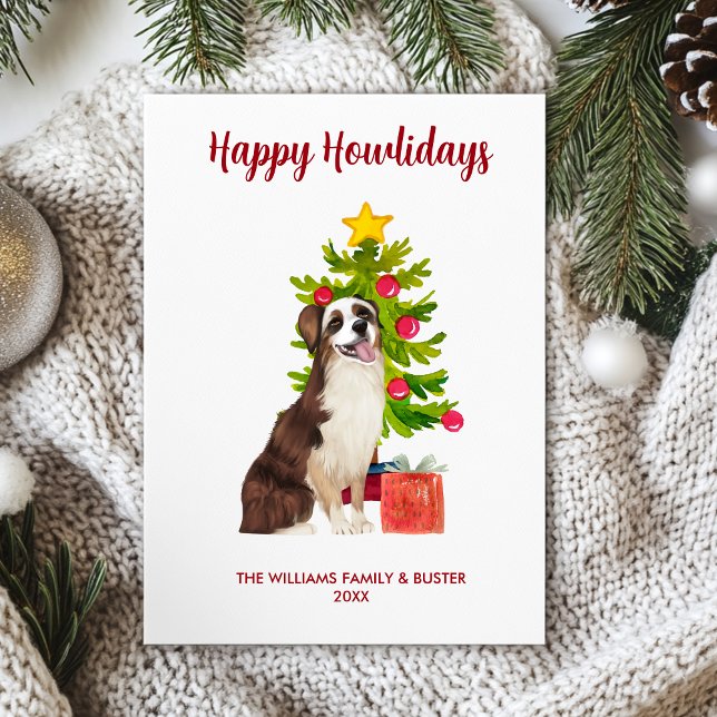 Australian shepherd Hund-familjens jul Julkort (Skapare uppladdad)