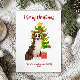 Australian shepherd Hund-familjens jul Julkort