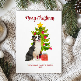 Australian shepherd Hund-familjens jul Julkort