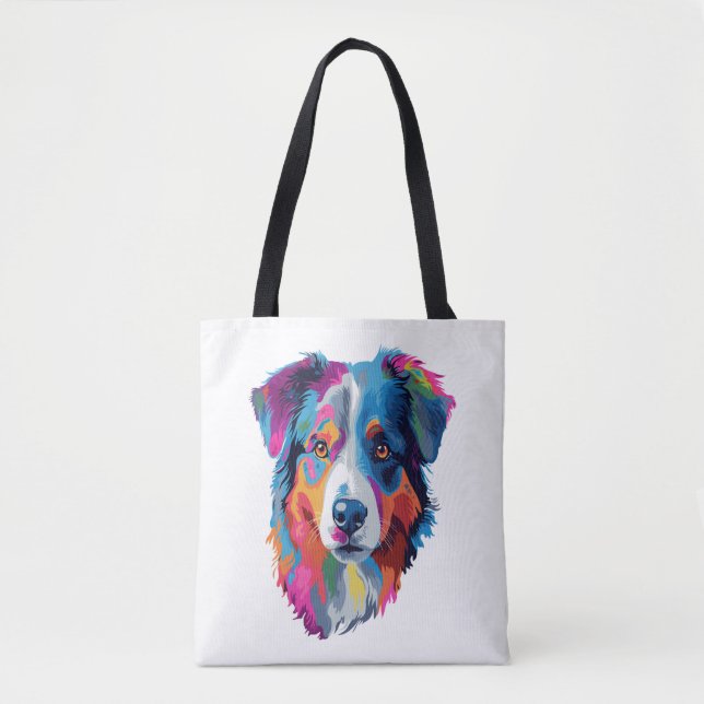 Australian shepherd Hund färgämne 3 Tygkasse (Framsida)