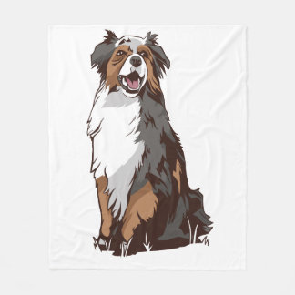 Australian shepherd hund fleecefilt