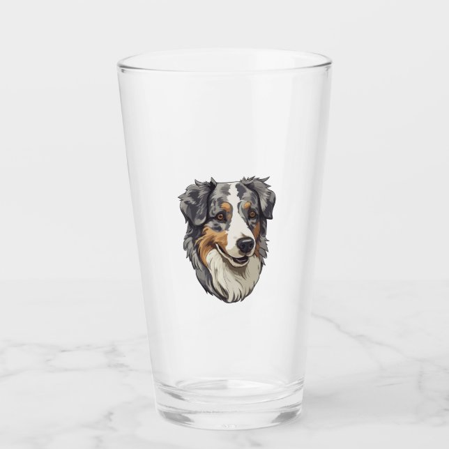 Australian shepherd Hund Glaskopp (Framsida)