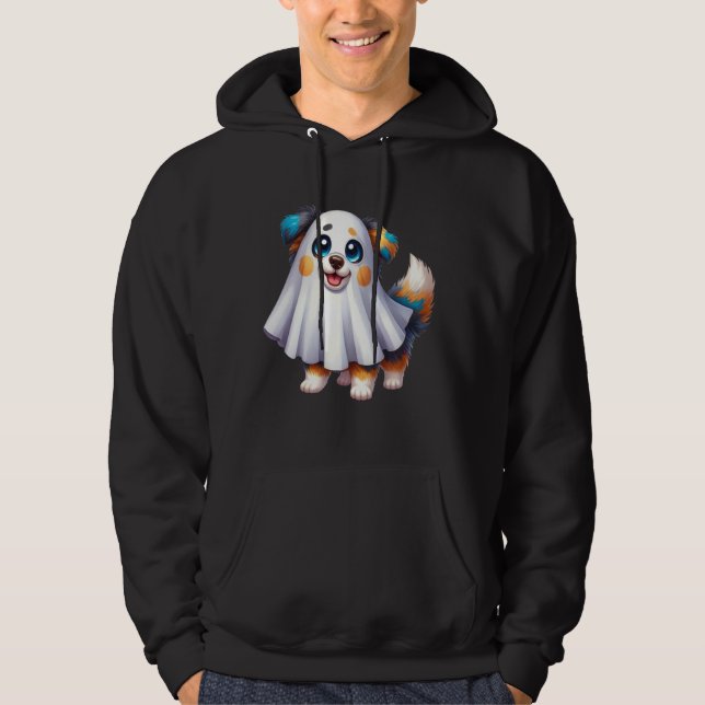 Australian shepherd Hund Halloween Costume Party G Hoodie (Framsida)