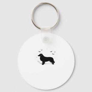 Australian shepherd Hund � Halloween Måne Silhouet Nyckelring