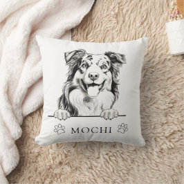 Australian shepherd Hund Hand Teckning Personlig Kudde