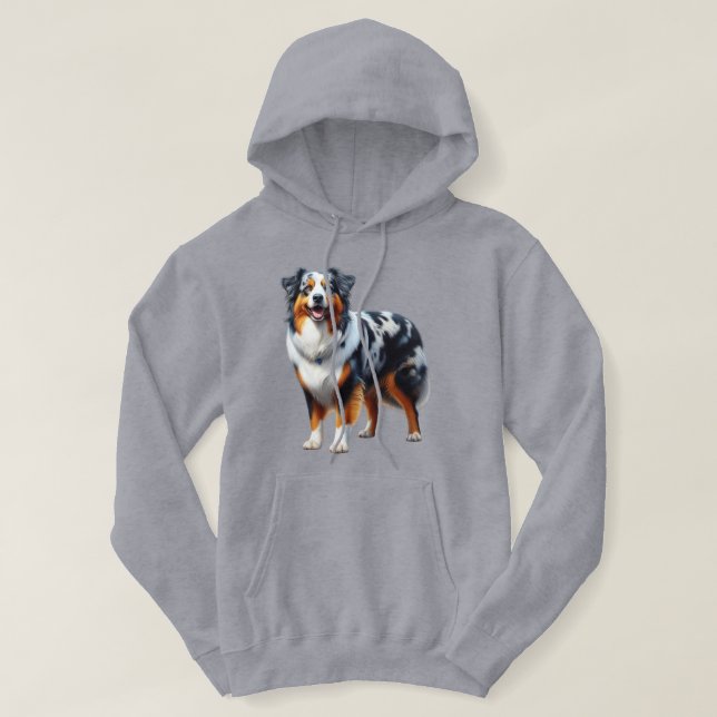 Australian shepherd Hund Hoodie (Design framsida)