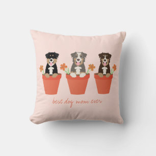 Australian Shepherd Hund I Blomkruka Kudde