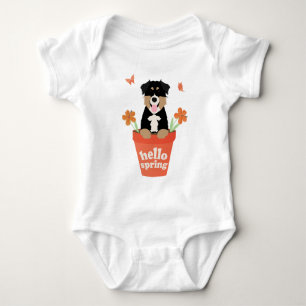 Australian shepherd Hund i blomkruka T Shirt