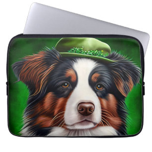 Australian shepherd hund i St. Patrick Dress Laptop Fodral