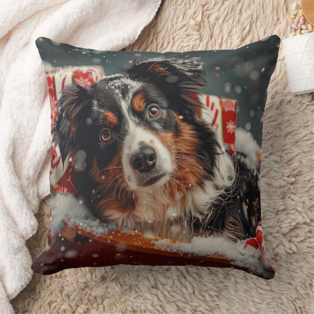 Australian shepherd Hund julafton Kudde (Filt)