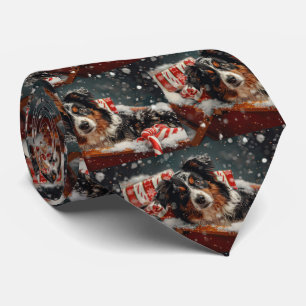 Australian shepherd Hund julafton Slips