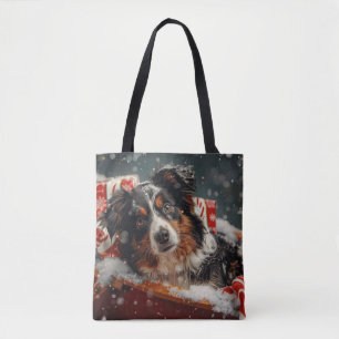 Australian shepherd Hund julafton Tygkasse
