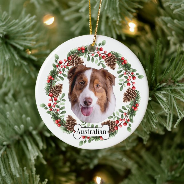 Australian shepherd hund julgransprydnad keramik (Träd)