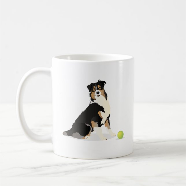 Australian shepherd Hund Kaffemugg (Vänster)