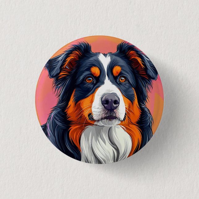 Australian Shepherd hund Knapp (Framsida)