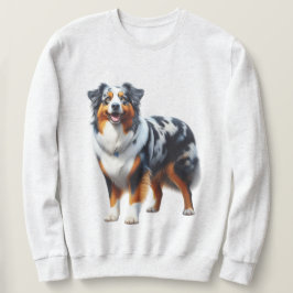 Australian Shepherd Hund Lång Ärmad Tröja