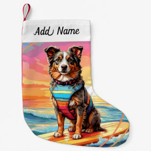 Australian Shepherd Hund Liten Julstrumpa
