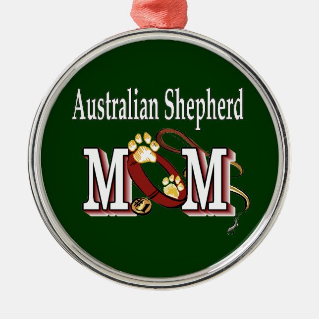 Australian shepherd Hund MAMMA Julgransprydnad Metall (Framsidan)