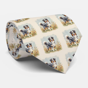 Australian Shepherd Hund Merle Lång Svans Slips