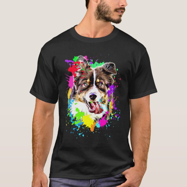 Australian shepherd Hund Motif Hundägare 5 T Shirt (Framsida)