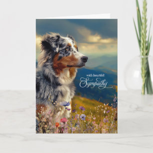 Australian shepherd Hund Mountain Pet Sympathy Kort